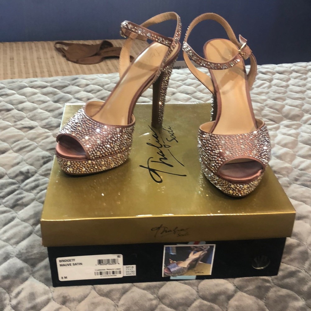 High heels with rhinestones